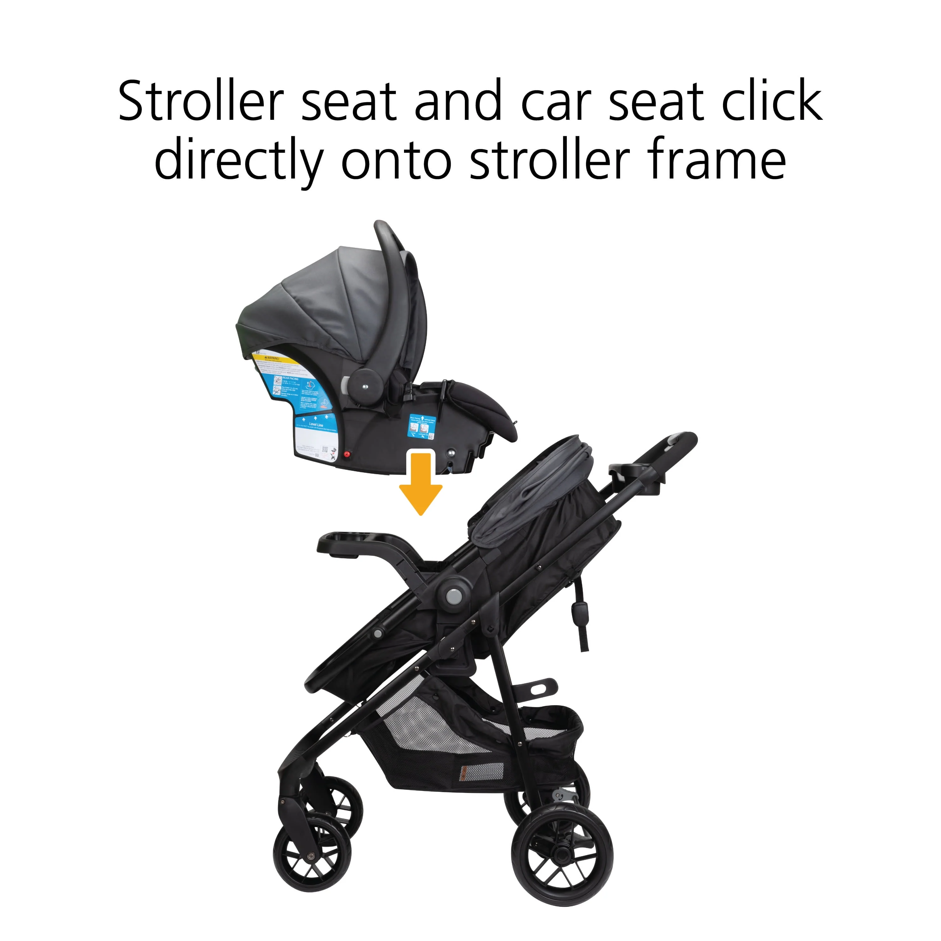 Safety 1st Grow and Go Sprint Modular Travel System Stroller with Rear-Facing Infant Car Seat, Whisper Grey