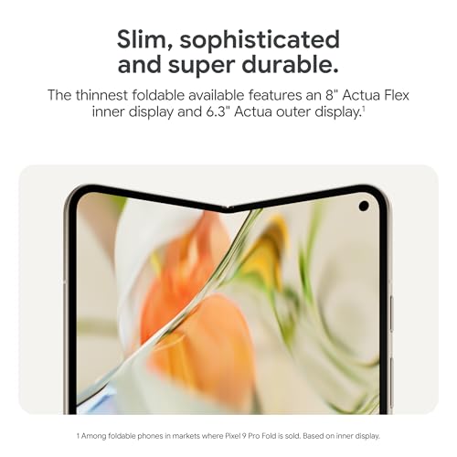 Google Pixel 9 Pro Fold - Unlocked Android Smartphone with Gemini - Advanced Triple Rear Camera System - Foldable Display - Hands-Free Video