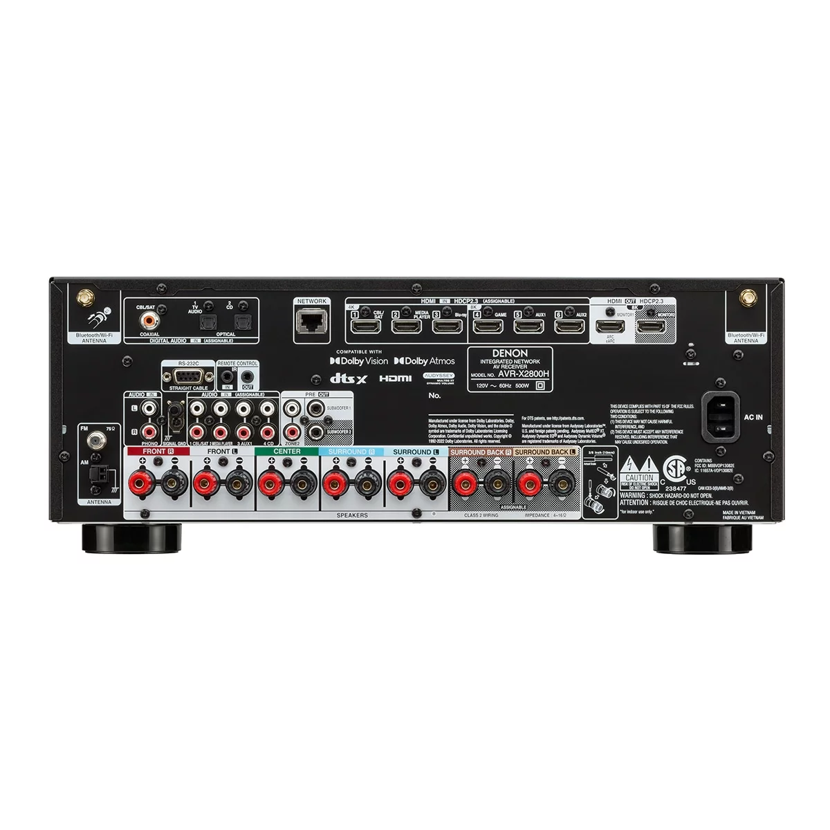 Denon AVR-X2800H 7.2 Channel 8K Home Theater Receiver with Dolby Atmos/DTS:X and HEOS Built-In - Radiant Selections