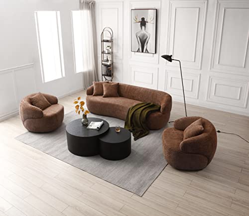 Swivel Sofa Chair for Living Room, Lazy Boy Chair, Round Barrel Chair, Comfy Club Chairs