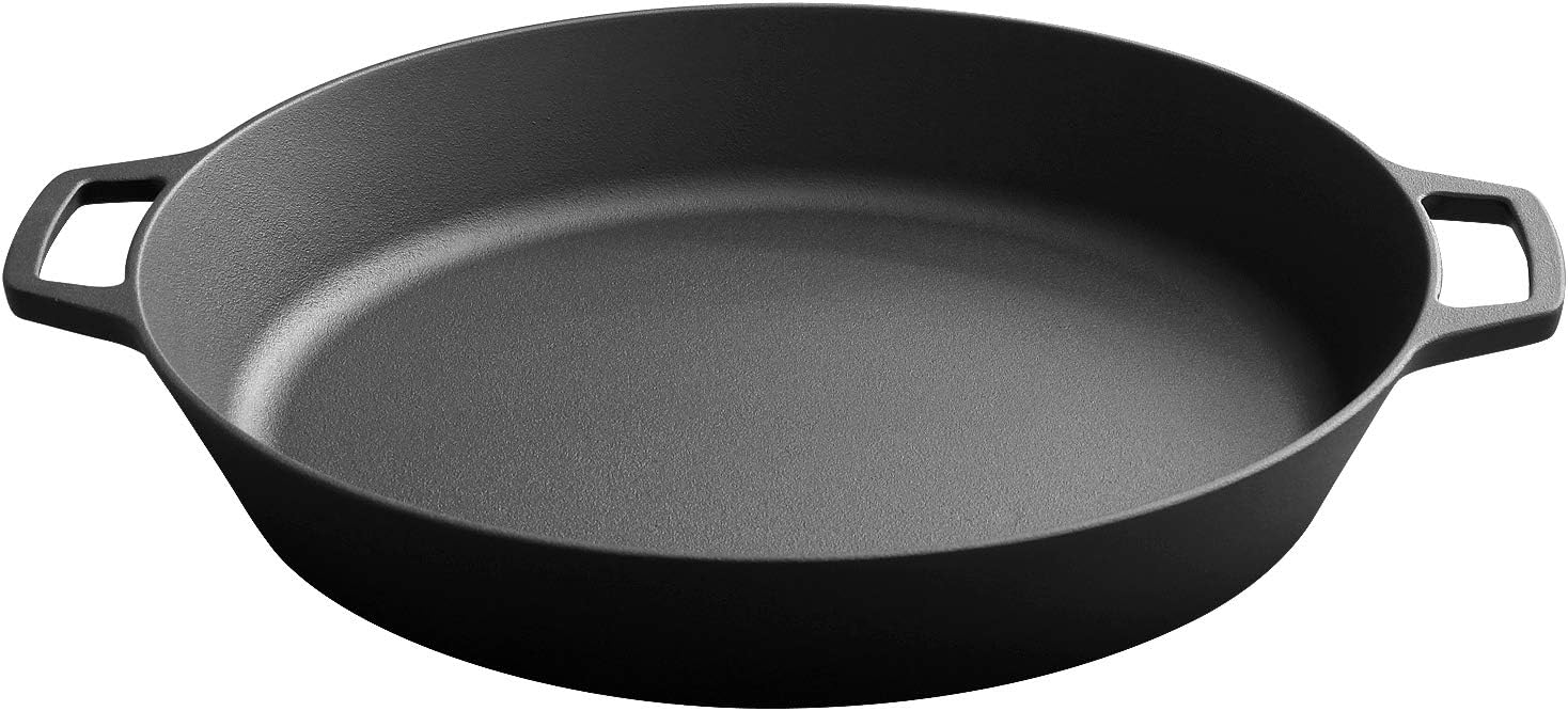 Cast Iron Skillet, Pre Seasoned Cast Iron Pan,17 Inch Deep Frying Pan With Double Assist Handle