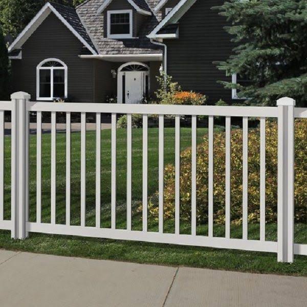4 ft. H x 7 ft. W Premium Vinyl Yard and Pool Fence Panel with Post and Cap