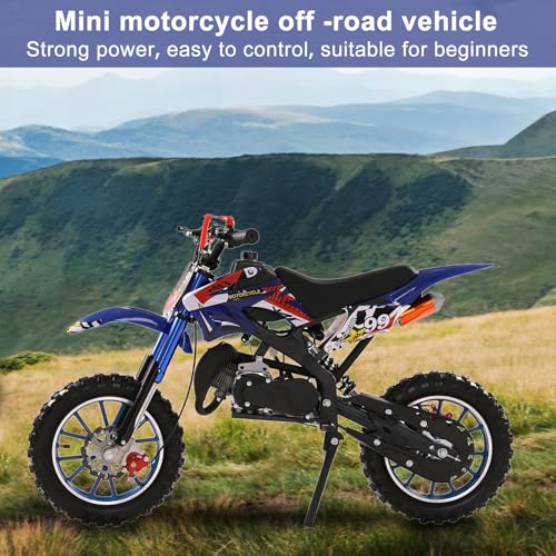 49cc Dirt Bike for Adults & Kids,Kids Dirt Bike Mini Dirt Bikes,2-Stroke Gas Power Motocross Off-Road, Mini Pit Bike with Front Rear Disc Brakes