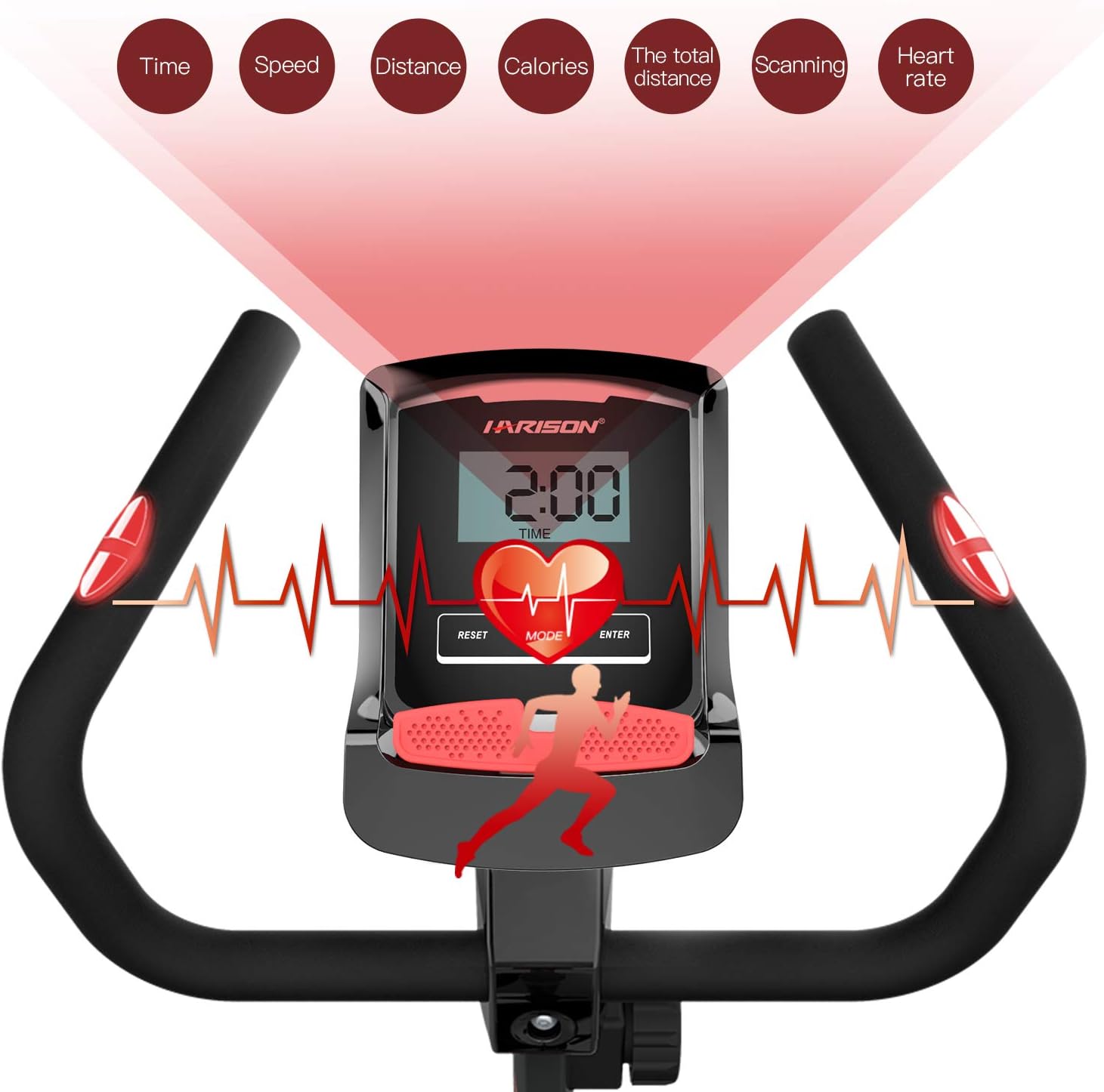 HARISON Indoor Exercise Bike Stationary with Magnetic Resistance Upright Bike for Home Office Cardio Workout Bike Training With LCD Display
