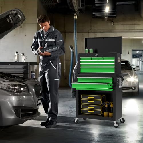 On Shine 8 Drawer Rolling Tool Chest, Large Capacity Rolling Tool Box with Wheels, Locking Mechanical Tool Chest