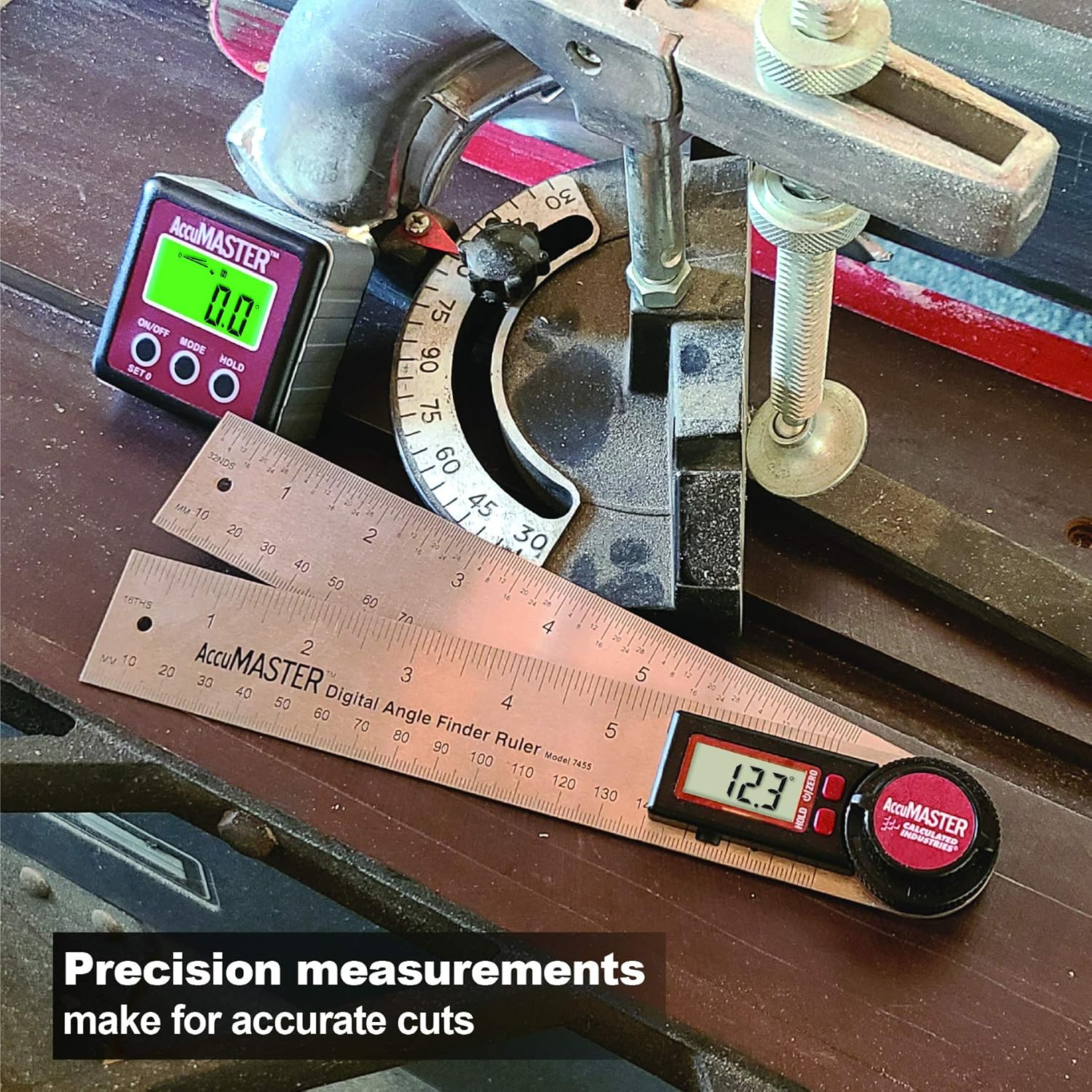 Calculated Industries 7489 AccuMASTER Value Pack – 2-in-1 Digital Angle Gauge plus the Digital 7-Inch Angle Finder Ruler | Accurate Precision Tools