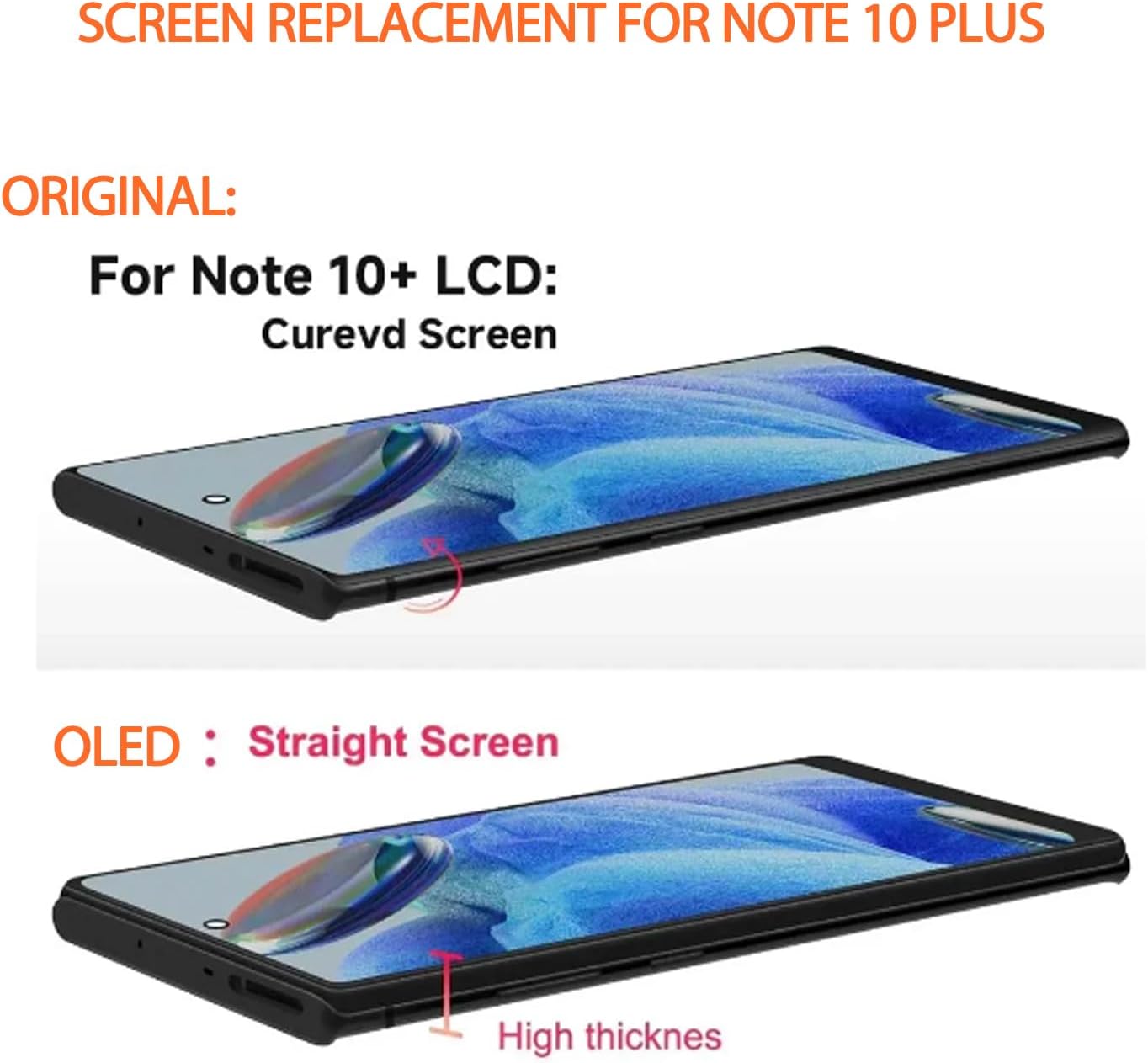 OLED for Samsung Galaxy Note 10 Plus LCD Screen Replacement for Samsung Note 10 Plus LCD Display SM-N975F SM-N975U LCD Digitizer Touch Assembly Black