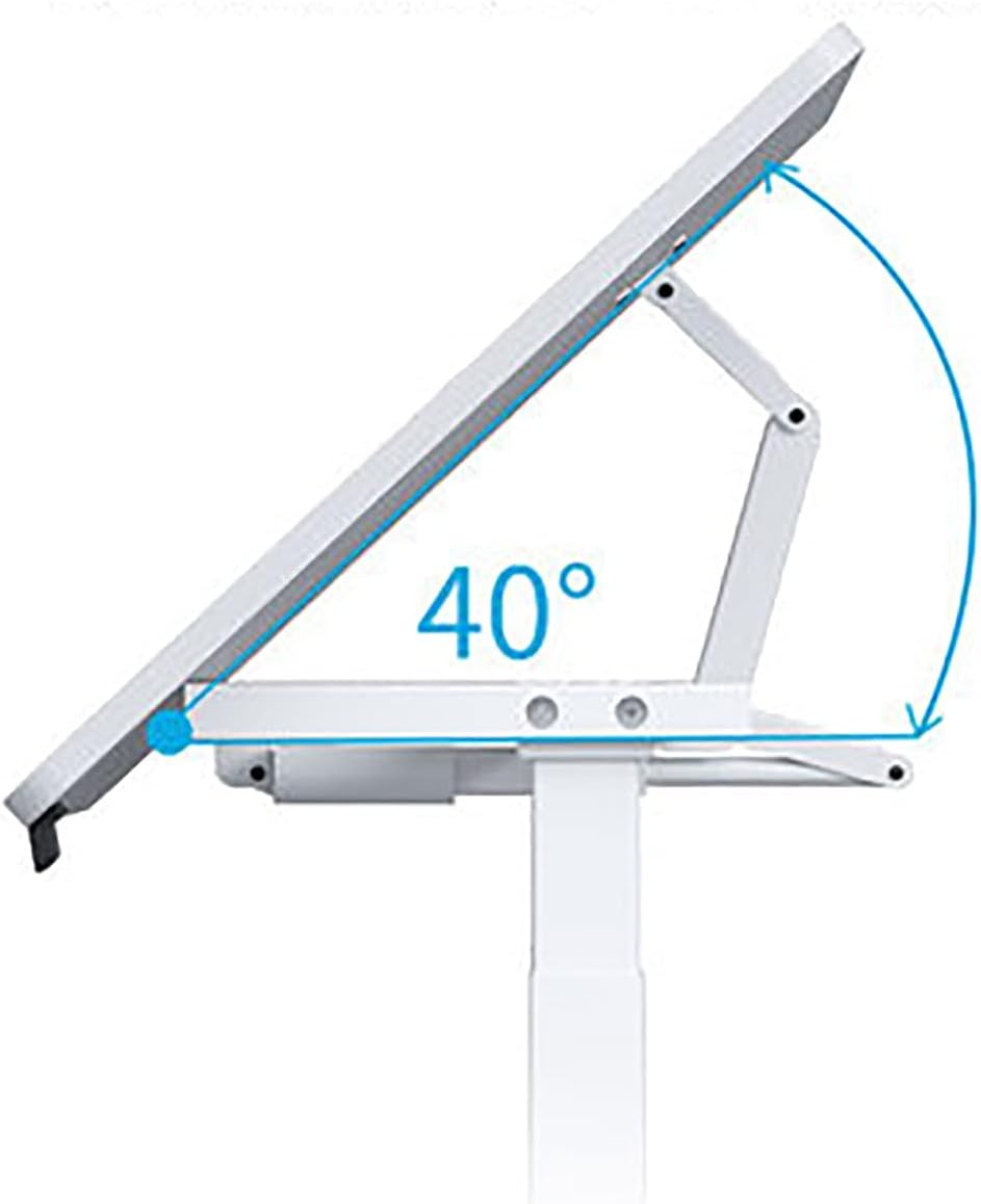 Drafting Desk, Tiltable Tabletop for Artist Electric Lifting Table Tiltable Painting Table Designer Desk Work Table Art Studio Table (Color : White