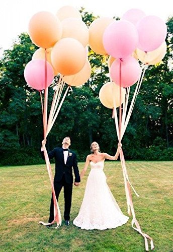 AFTERLOON® Biodegradable Balloons 3 pcs 36 Inch Orb Perfect Round Giant Extra Large Rose Gold