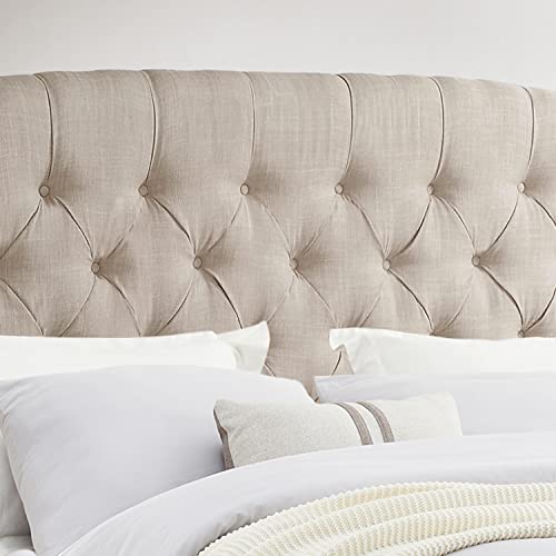 Rosevera Marcelle Bed Frame,Wingback Bed Frame with Signature Design Adjustable Headboard,Upholstered with Button Tufting Bed for Bedroom