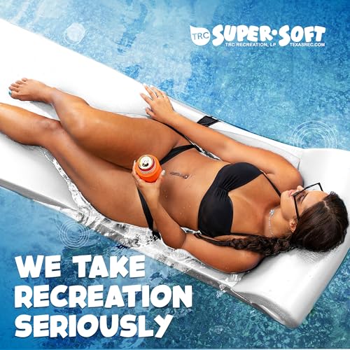TRC Recreation Sunsation Vinyl Coated Foam Swimming Pool Float Mat Adult Lounger with Built-in Roll Pillow