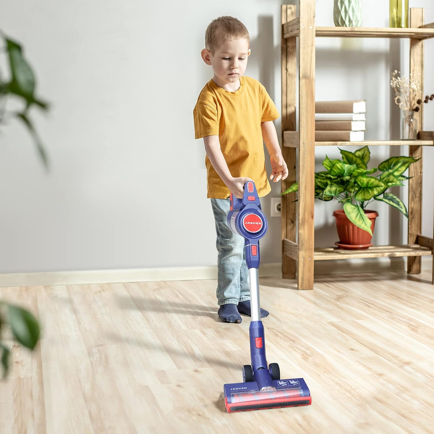 JASHEN D18 Cordless Vacuum Cleaner, Lightweight Stick Vacuum Cleaner, 250W Suction, 3-in-1 Handheld Vac, for Hard Floor, Tile, Laminate, Carpet