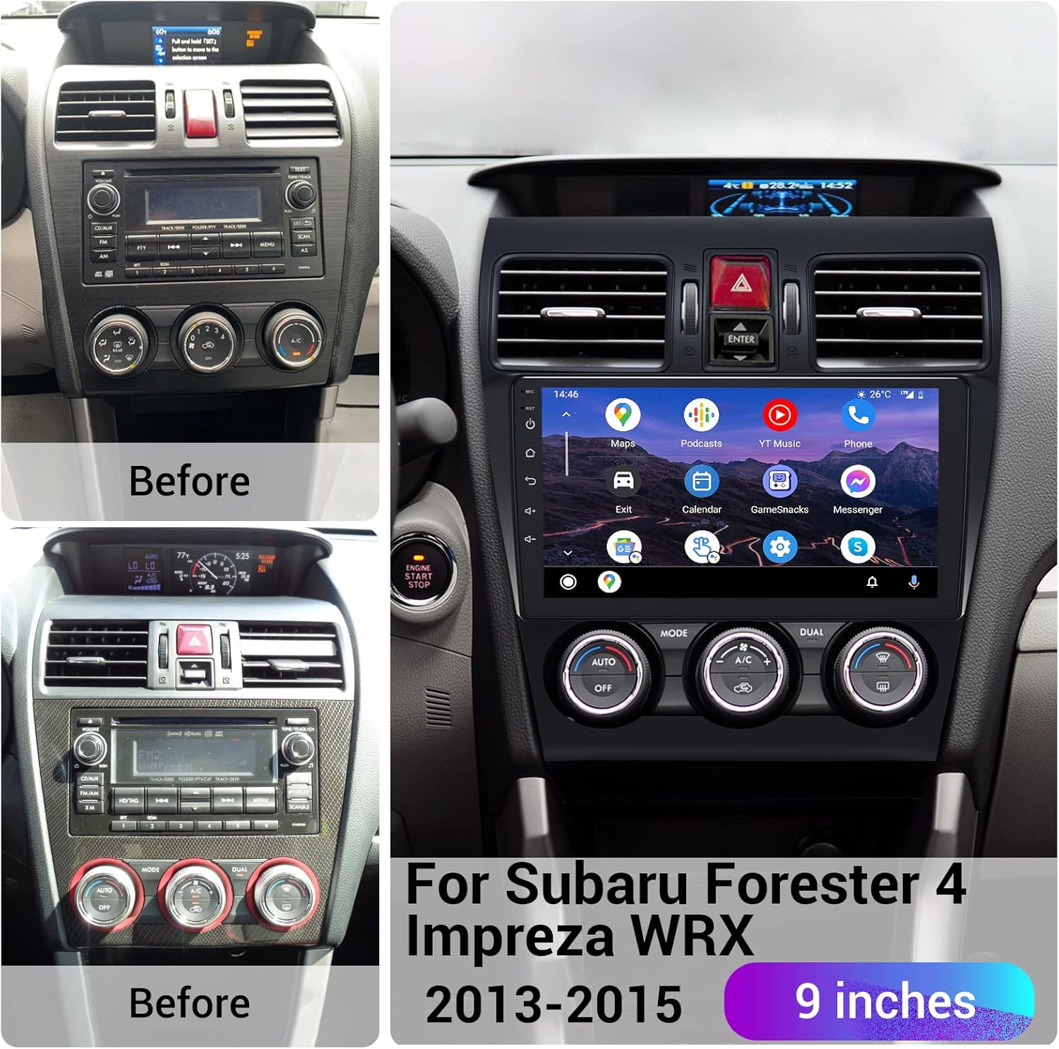 Roadanvi for Subaru Forester WRX 2016 2017 2018 2019 2020 Car Stereo Bluetooth Radio Car Navigation Carplay Android Auto 1280x720 IPS Touch Screen