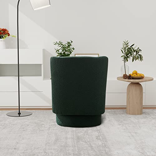 Swivel Barrel Chair, Comfy Round Accent Sofa Chair for Living Room, 360 Degree Swivel Barrel Club Chair with a Pillow, Leisure Arm Chair for Nursery