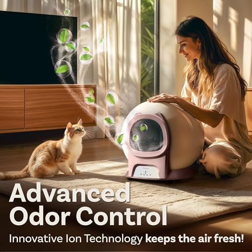 Self Cleaning Litter Box with Auto Safety Sensors for Multiple Cats - Automatic Cat Litter Box Self-Cleaning