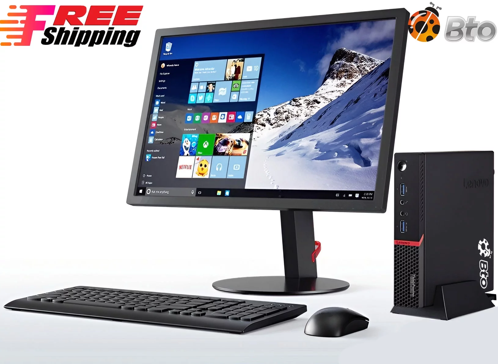 Restored Lenovo M600Desktop Tiny Computer Mini PC Intel Pentium upto 2.64GHz Processor 8GB RAM 128GB SSD