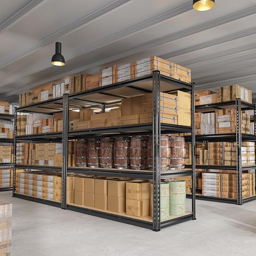 REIBII 48" W Garage Shelving Heavy Duty 3020LBS Storage Shelves 5 Tier Heavy Duty Shelving Adjustable Garage Shelves for Basement, Warehouse