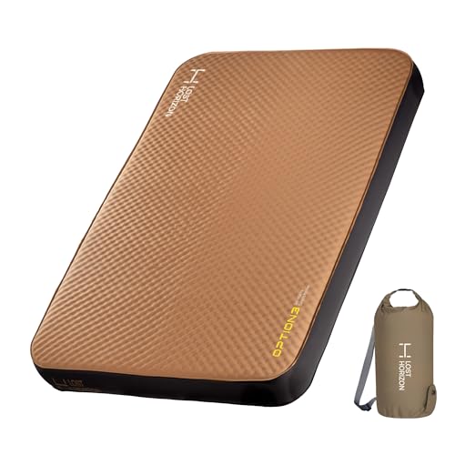 LOSTHORIZON Air & Foam Camping Mattress, Self-Inflating Sleeping Pad, 4.5" Thick, with Pump Sack, Full