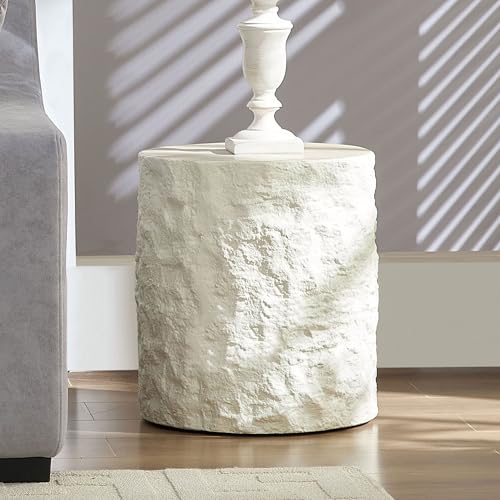 JUSTONE 15.75 ''Round Coffee Table, Accent End Table for Living Room Office Apartment, Modern Minimalist Side Table with Faux Marble Pattern