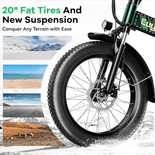 1000W Folding Electric Bike,48V 20AH Removable Battery E Bike,30+MPH,80 Miles Max Range Electric Bike for Adults,20" Fat Tire Foldable ebike