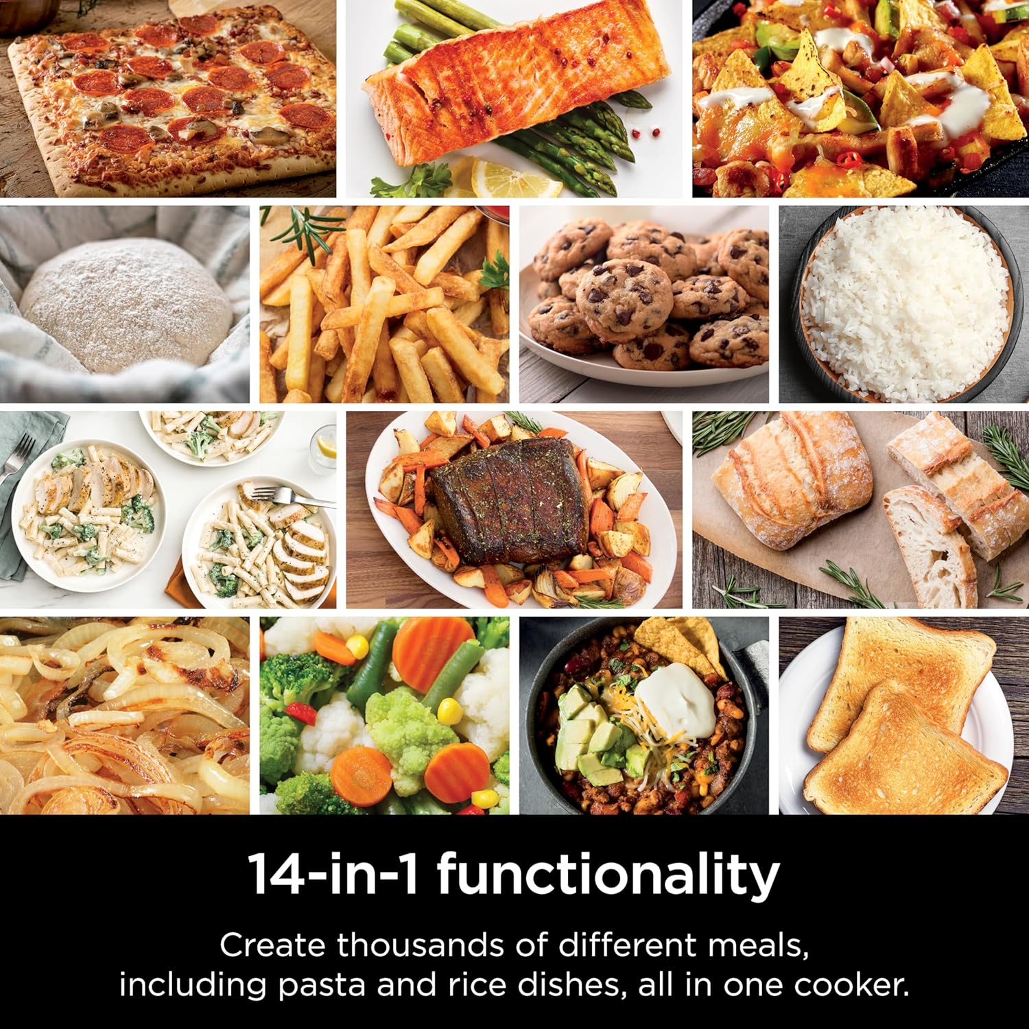 Ninja R-SFP701 14-in-1 Multicooker, Oven & Air Fryer, 15-Min Meals, 3 Accessories, Grey - Certified Refurbished, 14.92 x 15.43 x 13.11