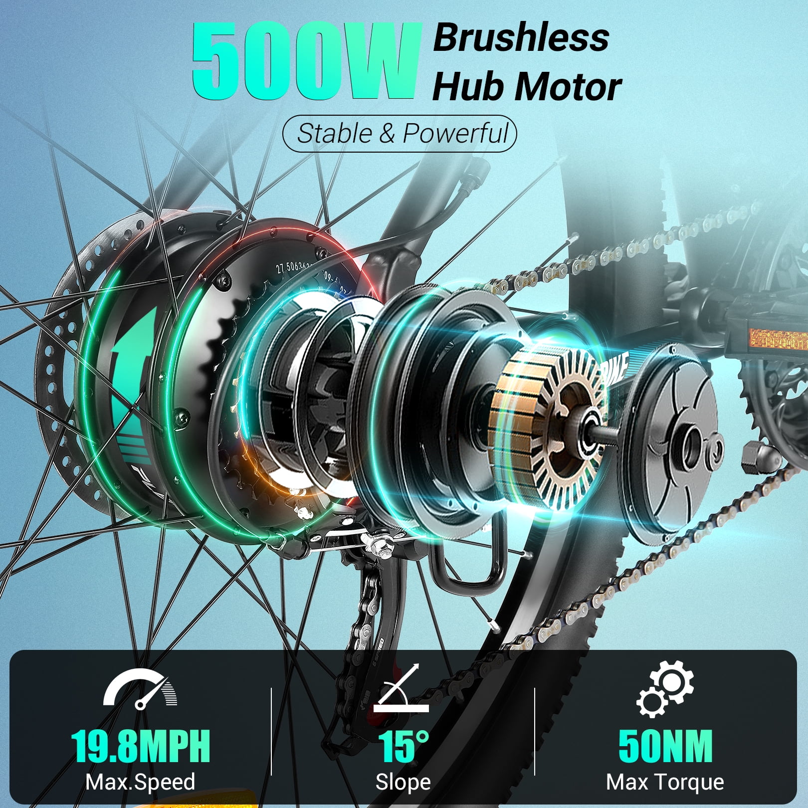 Gocio 27.5" Electric Bike for Adults 500W Ebike 19MPH Adult Electric Bicycles Electric Commuter Bike with 48V 10.4AH Removable Battery Shimano 21