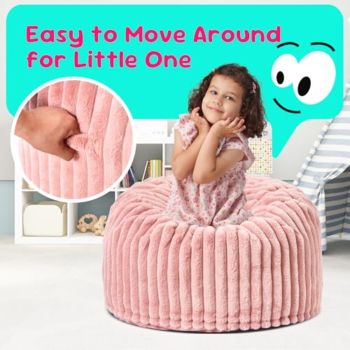 Hobestluk 5ft Bean Bag Chairs for Adults Large Beanbag Chair with Stripe Plush Cover Big Bean Bag Chair for Living Room Bedroom Dorm Office -Black