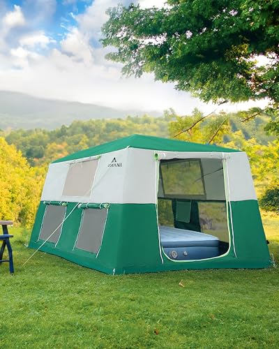 14.1'x6.5'x9' Inflatable Tents for Camping, Portable 6/8/10 Person Blow Up Air Tent