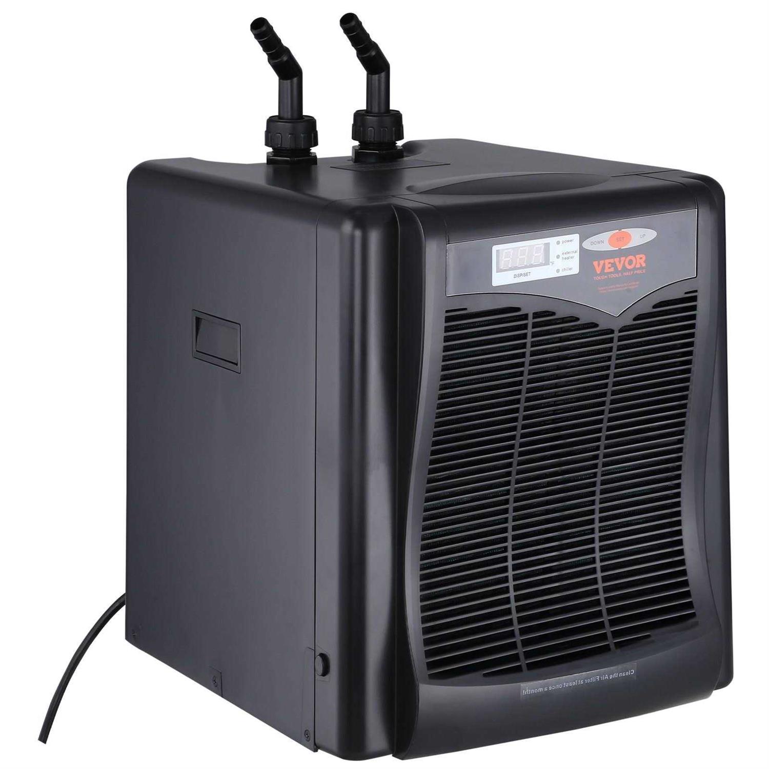 VEVOR Aquarium Chiller, 110 Gal 416 L, 1/3 HP Hydroponic Water Chiller, Quiet Refrigeration Compressor for Seawater and Fresh Water