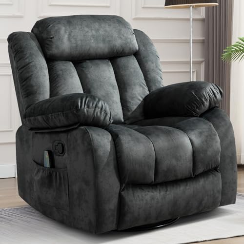 CANMOV Massage Swivel Rocker Recliner Chair with Heat and Vibration