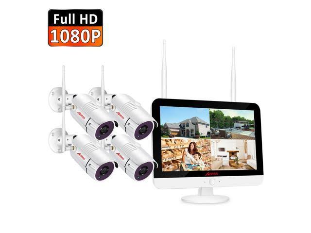 Anran 1080p HD WiFi Security Camera System Wireless Home 8CH NVR 12x22 LCD Monitor K04W5771