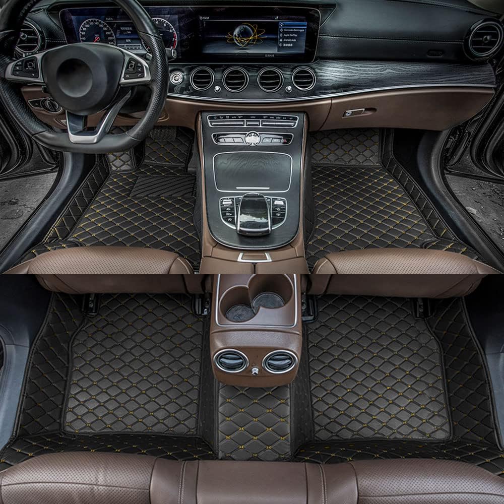 Car Floor Mats Fit for Mazda CX-9 2007-2022 Custom Making All Weather Non-Slip Leather Floor Liners ( Select: for CX-9 5Seats 2016-2019/Black )