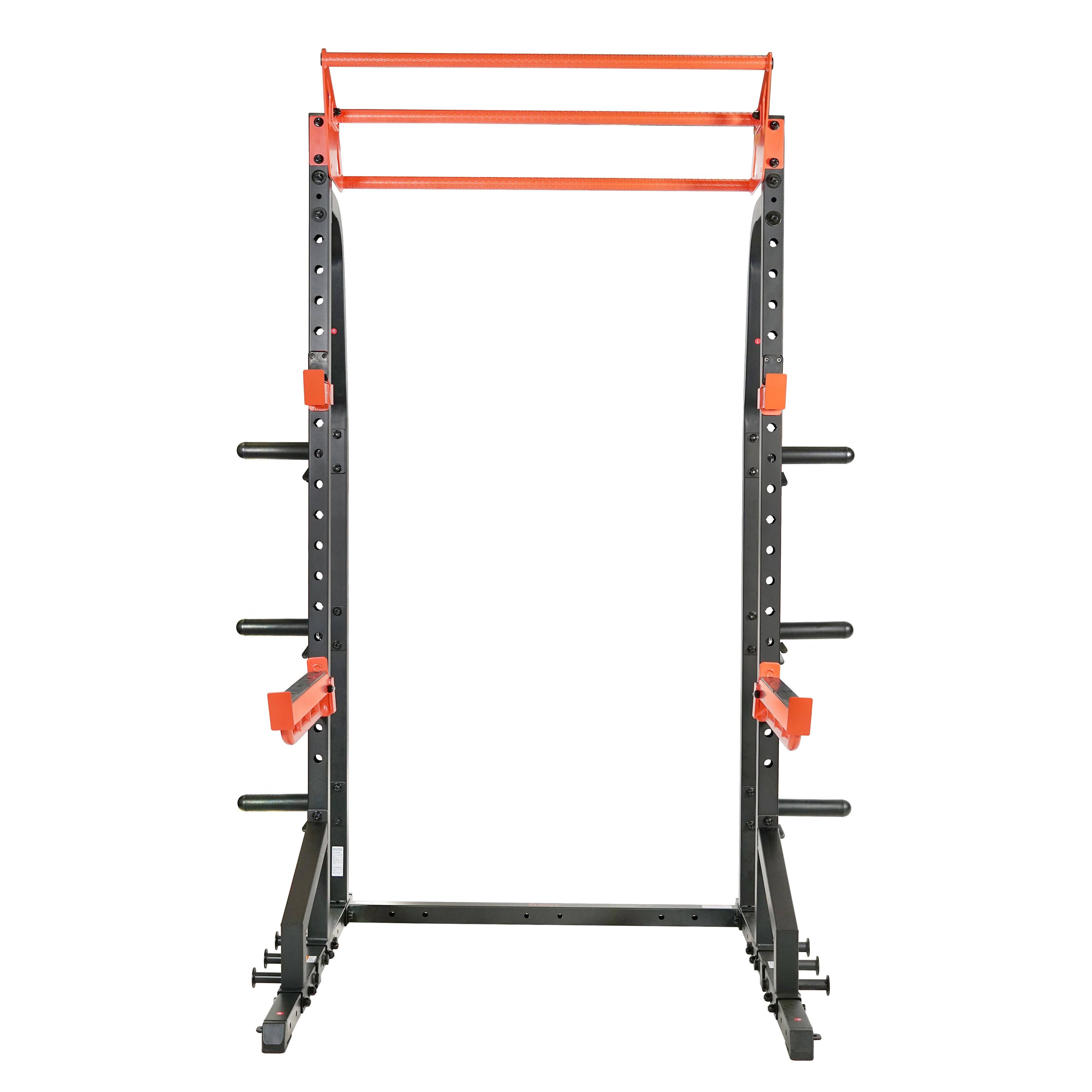 Sunny Health Fitness SF-XF9933 Power Zone Half Rack Heavy Duty Performance Power Cage with 1000 lb Weight Capacity