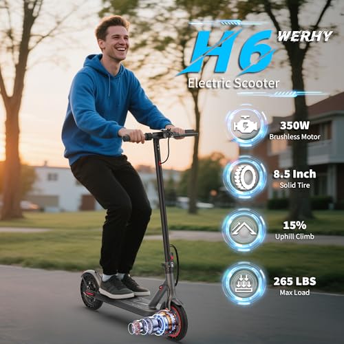 Electric Scooter for Kids 10+, 350W Motor, Max 12Miles Long Range, 19 MPH Max Speed, 8.5" Solid Tire