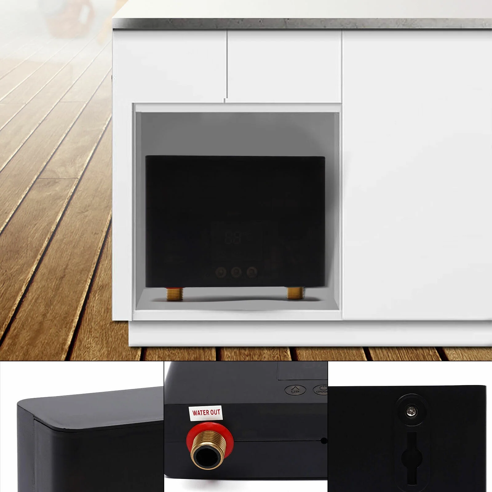 HiKaRiGuMi Electric Hot Water Heater Bathroom Shower Tankless Instant Boiler 110v