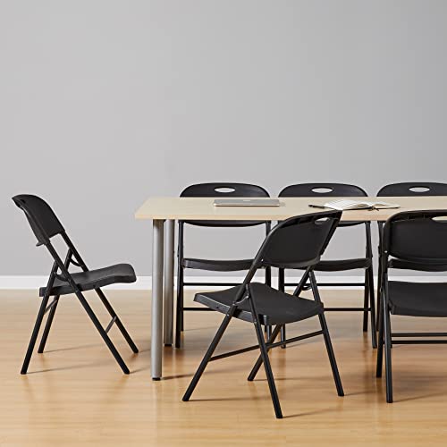 Amazon Basics Sturdy Foldable Plastic Chair, Portable, 350-Pound Capacity, White, 6-Pack