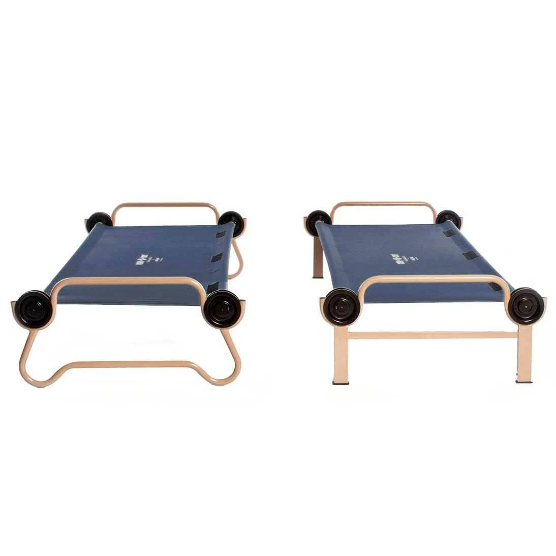 Disc-O-Bed Large Cam-O-Bunk Bunked Double Camping Cot w/ Organizers, Navy Blue