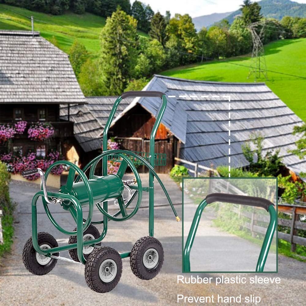 PayLessHere Garden Water Hose Reel Cart Garden Cart with Heavy Duty 300FT Hose Yard Water Planting
