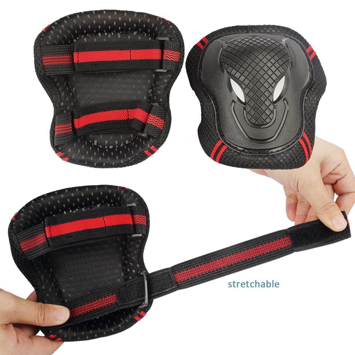 Helmet with 6pcs Elbow Knee Wrist Pads Outdoor Skating Skateboard Cycling Sports for Youths Kids Children Teen Protective Gear Safety Scooter