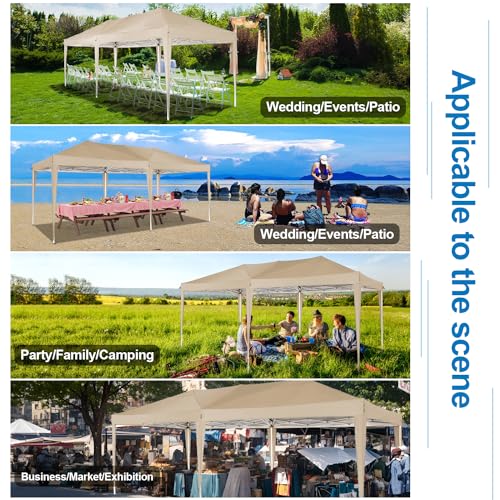 COBIZI 10x10 Pop up Canopy Tent Protable Canopy Tent with 4 Sidewalls Waterproof Commercial Instant Shelter for Parties, Wedding