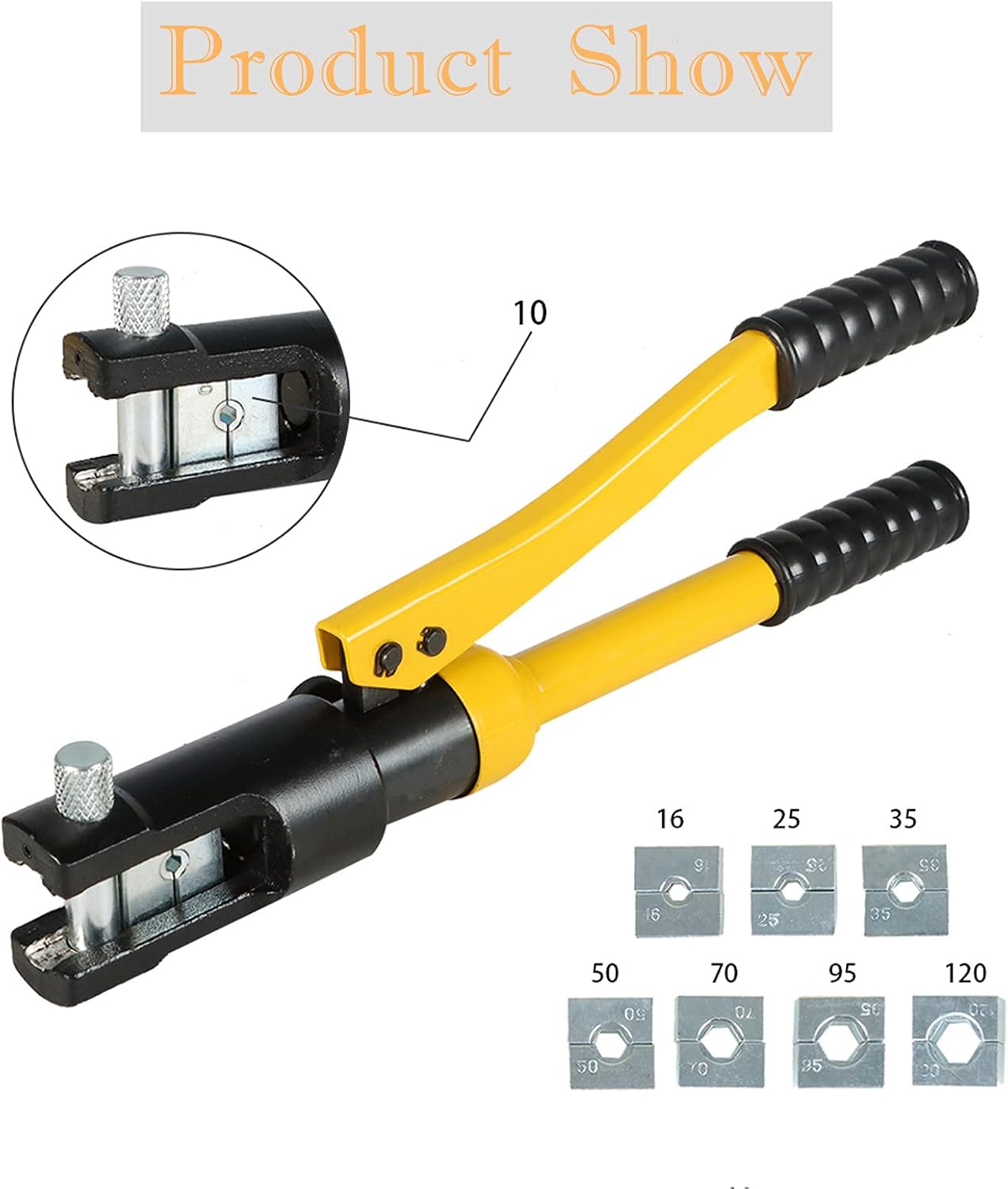 NEW 16 Ton Hydraulic Wire Crimper Battery Cable Lug Terminal Crimping Tool w/ 11 Dies