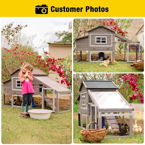 Aivituvin Chicken Coop Mobile Hen Coop, Large Poultry Cage with Wheels Outdoor Backyard Chicken House