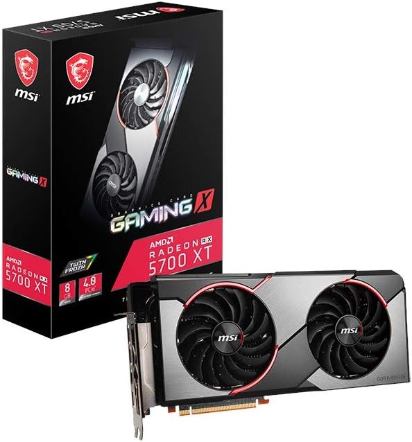 MSI Radeon RX 5700 XT Gaming X Graphics Card '8GB GDDR6, 1980Hz, RGB Mystic Light, AMD NAVI 10 XT GPU, 3X DisplayPort, HDMI, Dual Fan Cooling System'
