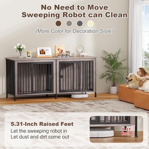 EasyCom 39.96" XL Wooden Large Dog Crate Furniture for Medium and Large Breed