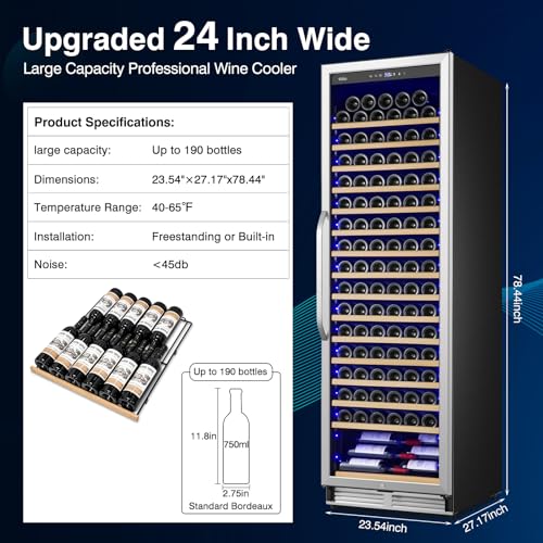 Cigar Electric Humidor, 35L 250 Counts Large Capacity Thermostatic Electric Cigar Cooler Cabinet with Digital LED Screen, Safety Lock
