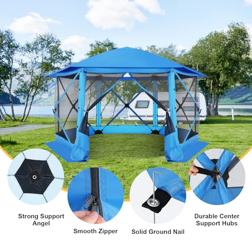 COBIZI 12x12ft Pop up Gazebo Screen Tent Screen House for Camping, Camping Outdoor Screened Gazebo, Canopy Tent
