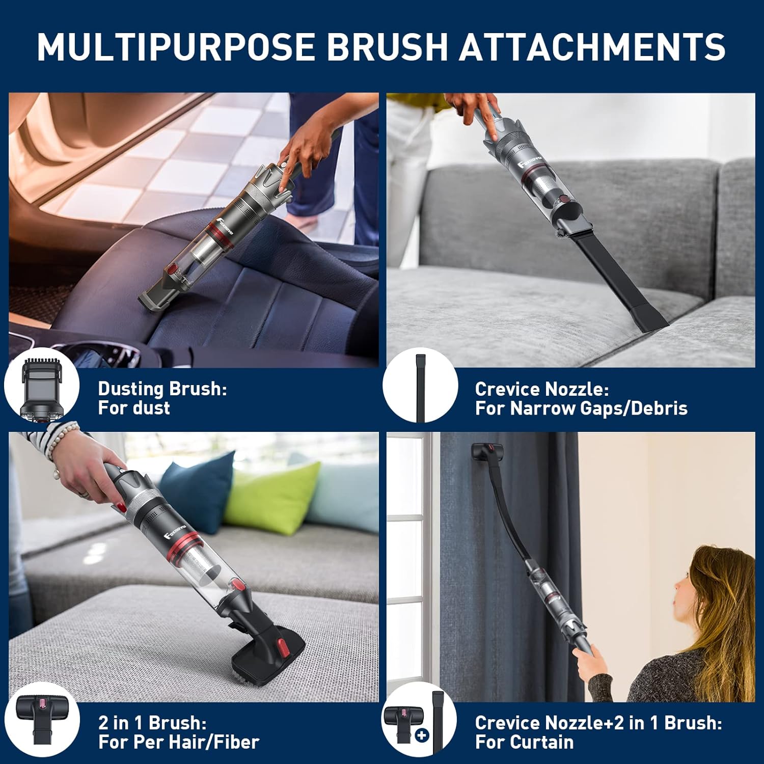 Cordless Portable Handheld Vacuum Cleaner: Mini Small Lightweight Powerful Dust Buster Vac Compact Hand Held Vacuuming Rechargeable for Home Car Pack