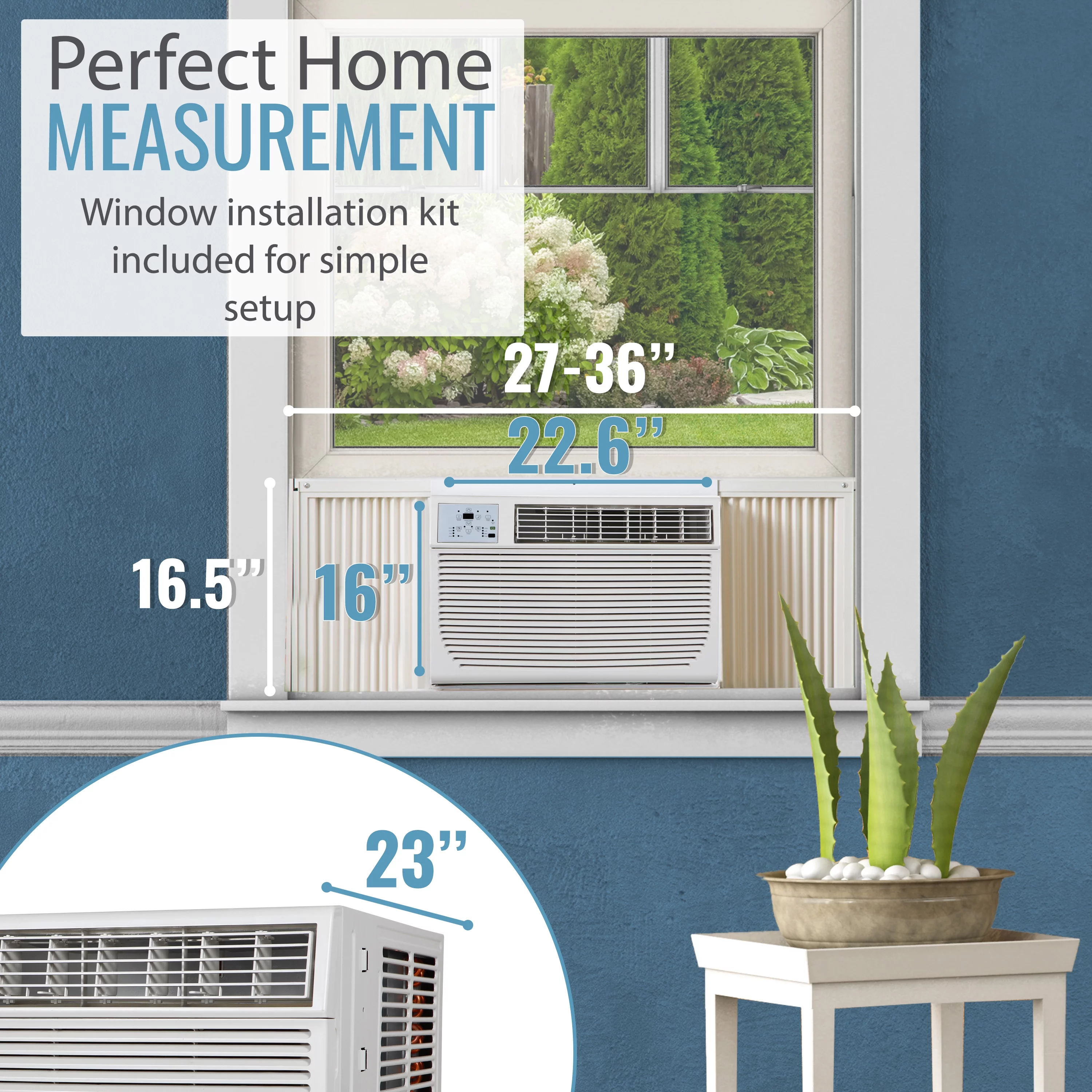 Keystone 12,000 BTU 230-V 550 sq. ft. Window Air Conditioner with Heater, White, KSTHW12A - Radiant Selections