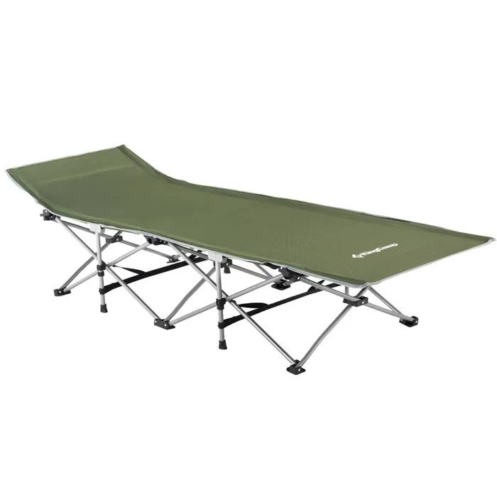KingCamp Strong Stable Folding Camping Bed Cot with Carry Bag (Green)