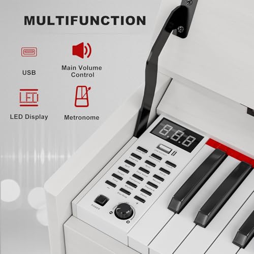 UMOMO 88 Weighted Key Digital Piano with Duet Piano Bench